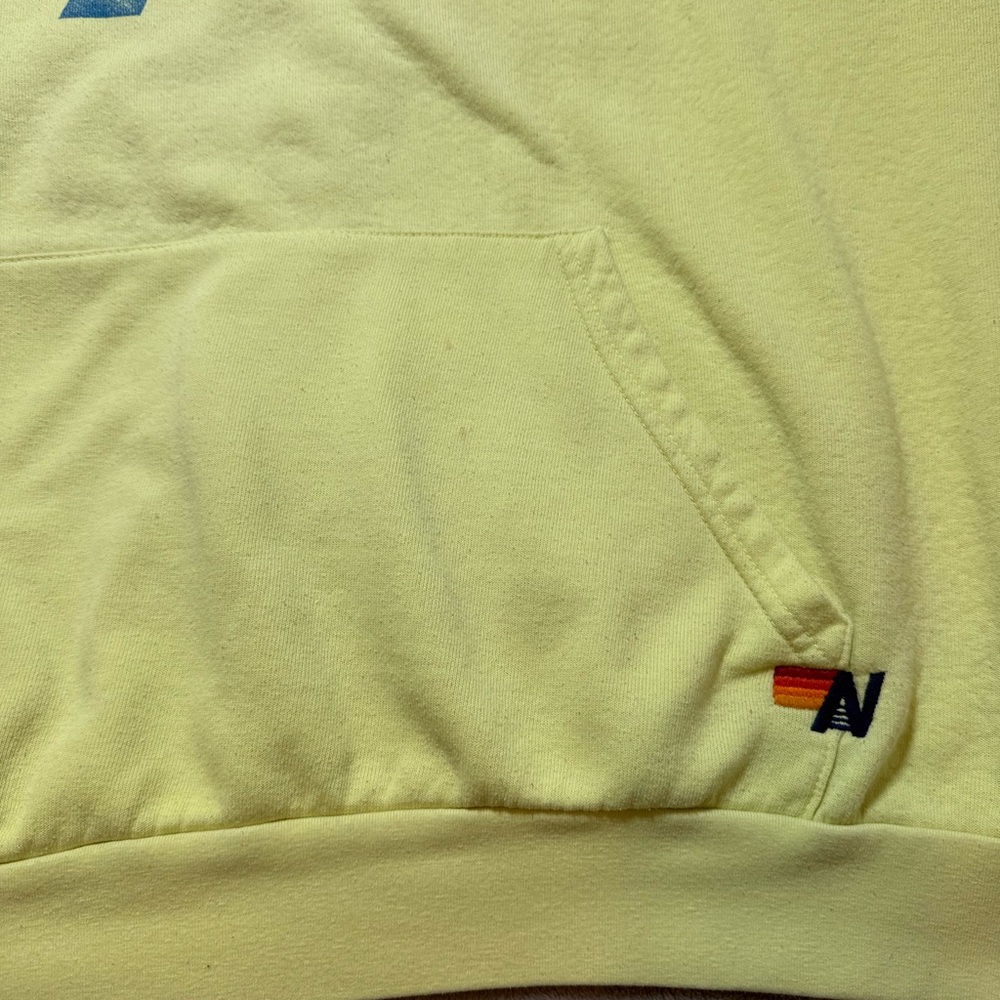 Aviator Nation Hoodie Pullover Sweatshirt Size XL Neon Yellow Oversized Retro - Picture 7 of 8